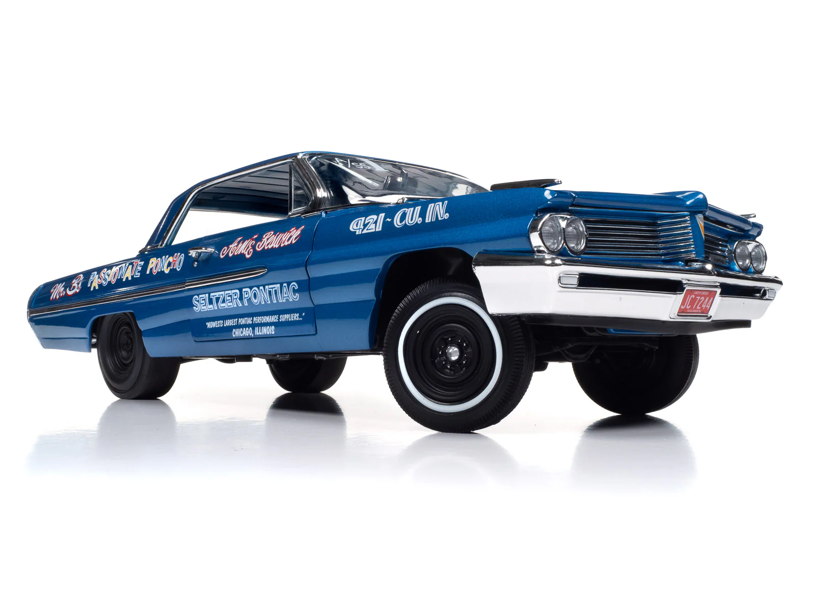 Auto World 1962 Pontiac Catalina Hardtop Legends of the Quarter Mile 1:18 Scale Diecast - Image 7