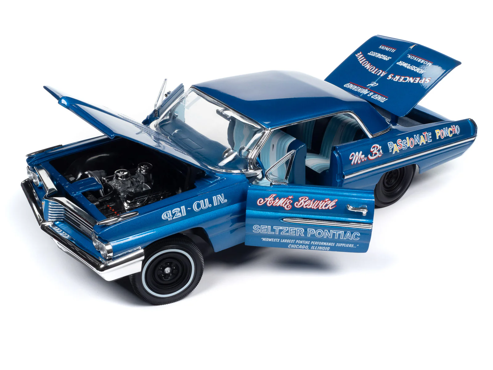 Auto World 1962 Pontiac Catalina Hardtop Legends of the Quarter Mile 1:18 Scale Diecast - Image 8
