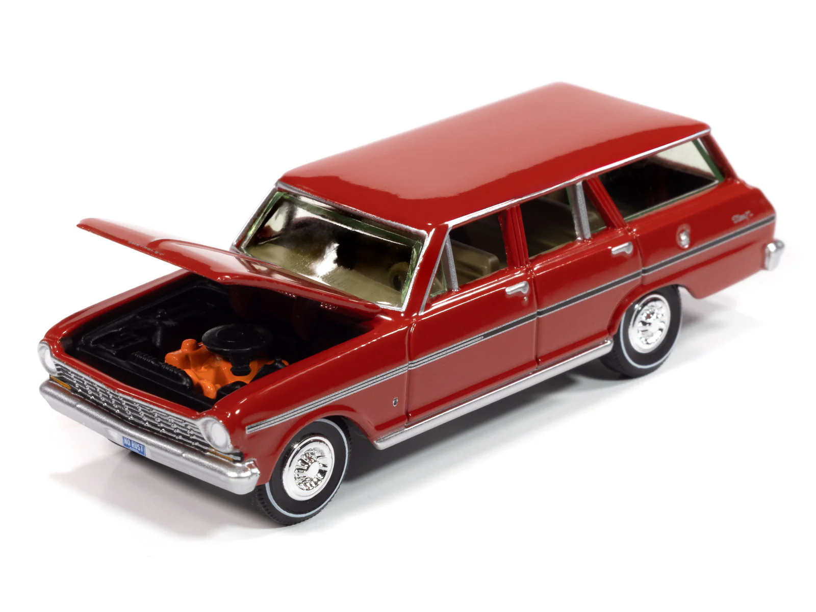 Auto World 1963 Chevrolet Nova II Wagon (Rally Red) 1:64 Diecast - Image 3