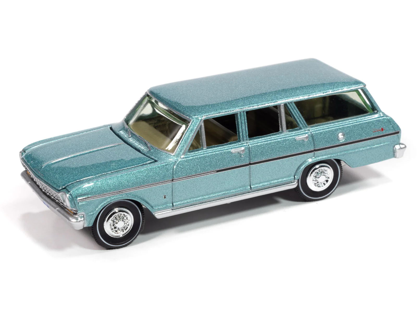 Auto World 1963 Chevrolet Nova II Wagon (Willow Green) 1:64 Diecast - Image 2