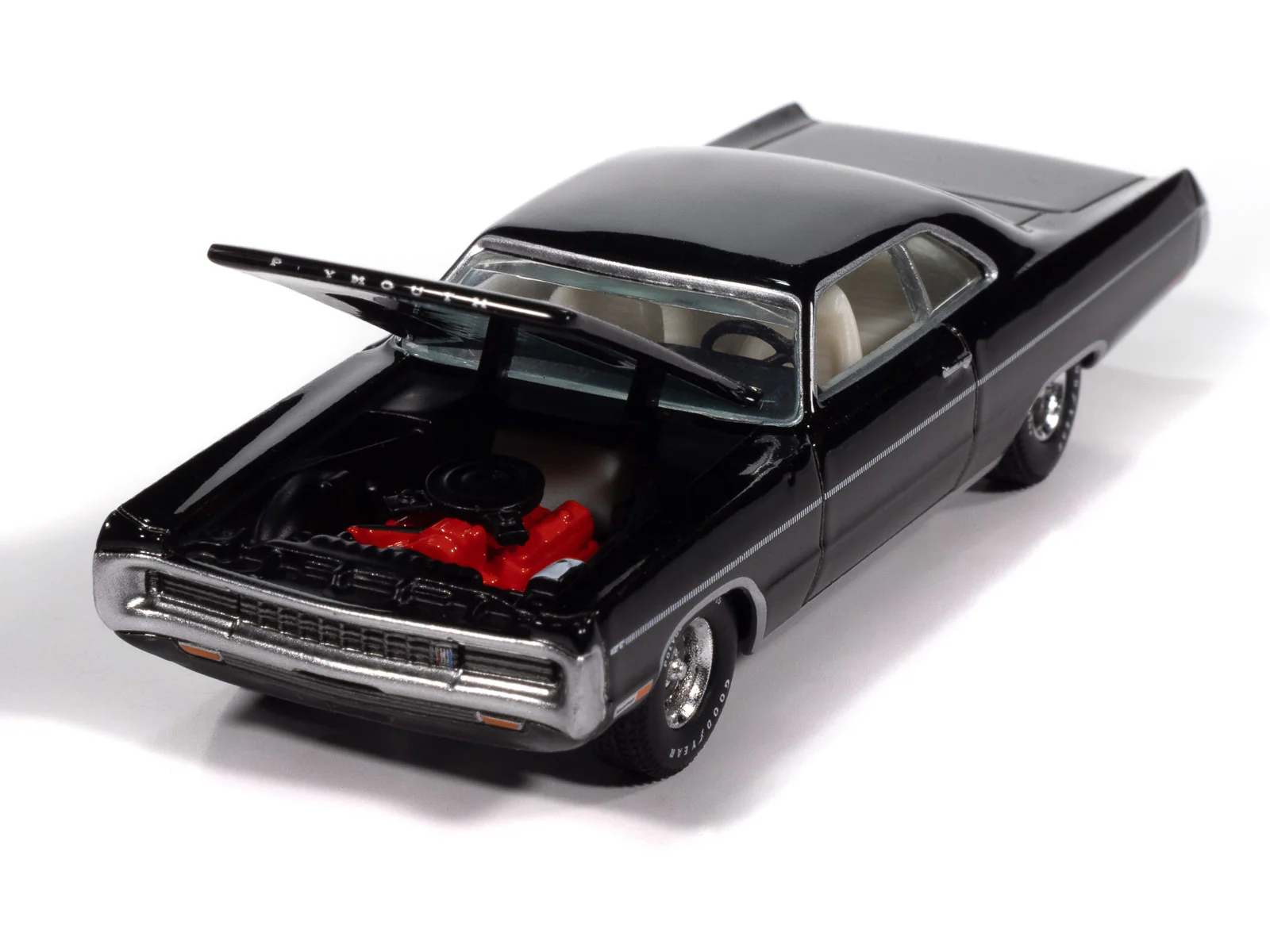 Auto World 1970 Plymouth Sport Fury GT (Black Velvet) (AW Exclusive) 1:64 Diecast - Image 5