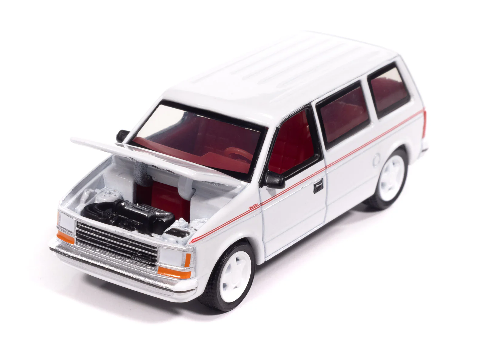 Auto World 1989 Plymouth Voyager Turbo (Bright White) 1:64 Diecast - Image 3