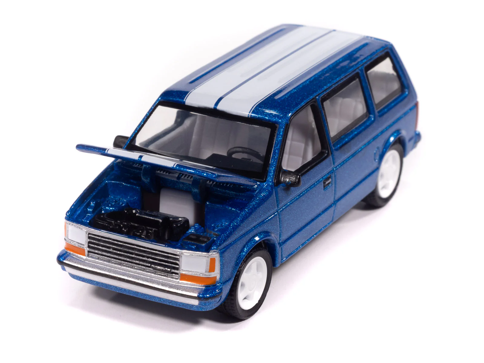 Auto World 1989 Plymouth Voyager Turbo (Daytona Blue) 1:64 Diecast - Image 3