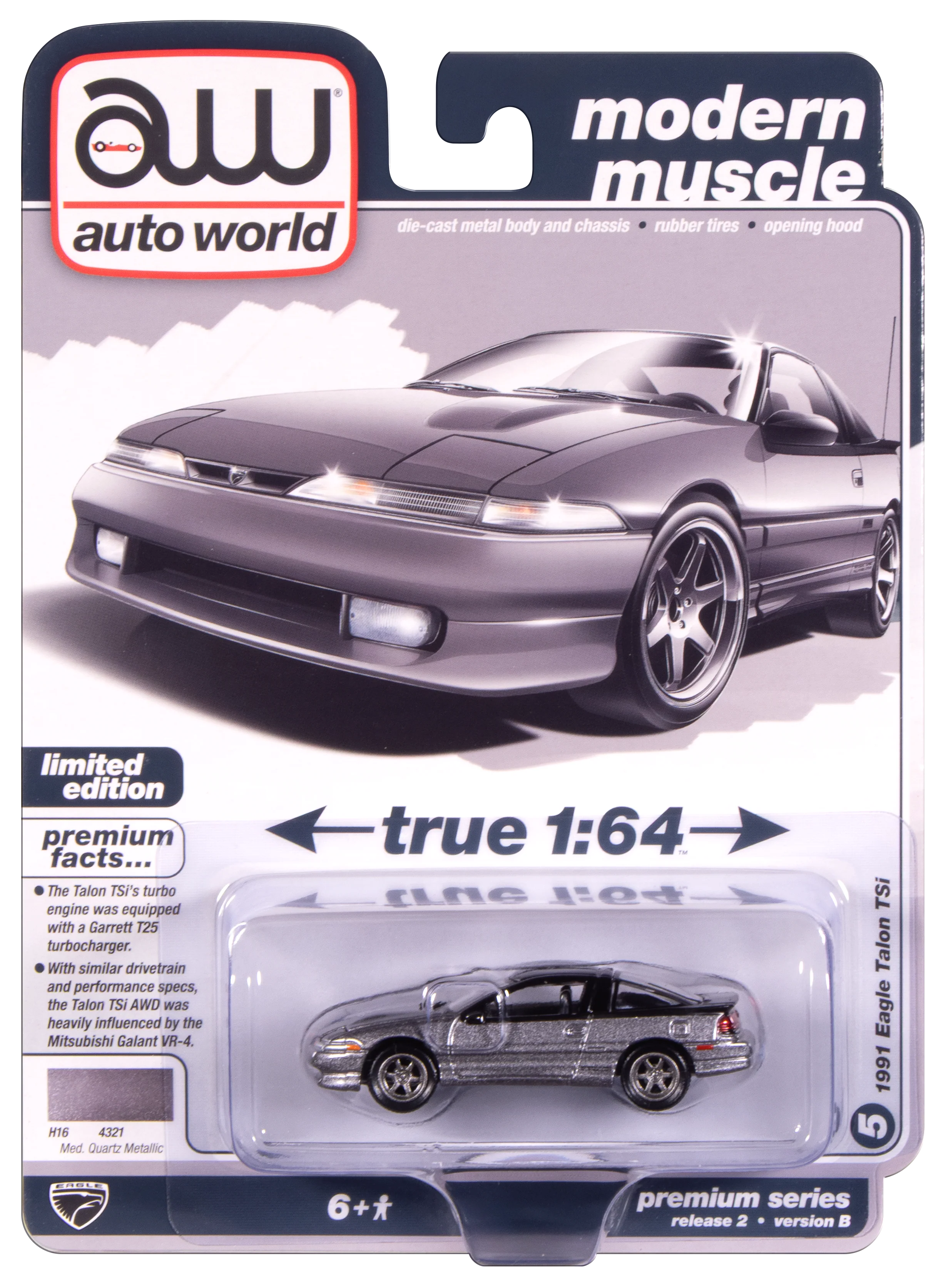Auto World 1991 Eagle Talon Tsi (Medium Quartz Metallic) 1:64 Diecast