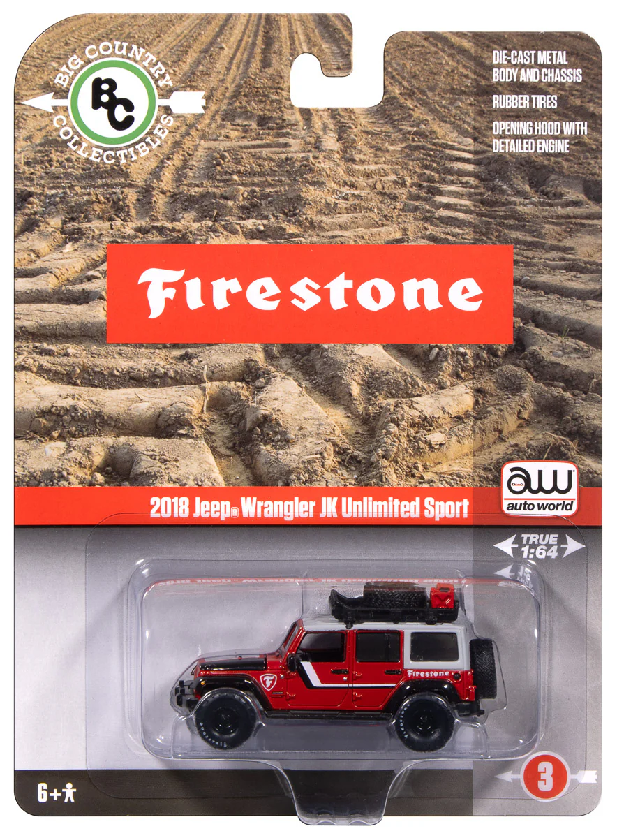 Auto World 2018 Jeep Wrangler Firestone Field Agent 1:64 Diecast
