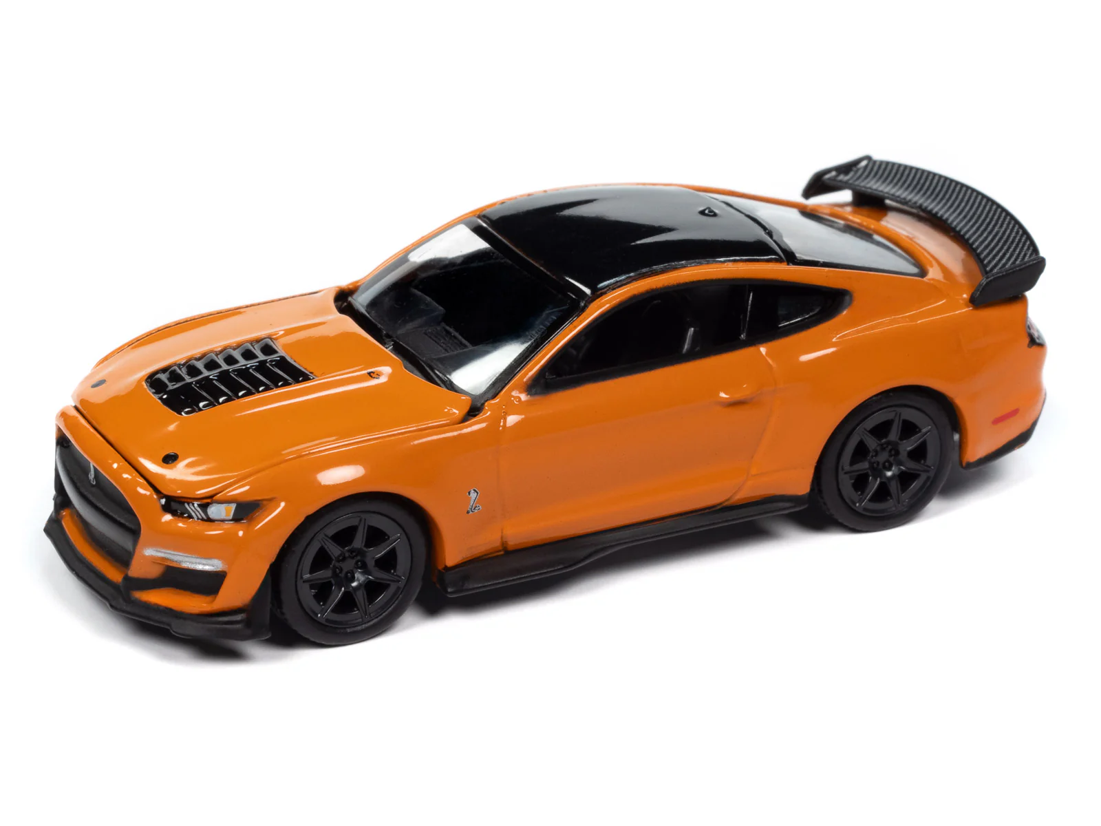 Auto World 2021 Ford Mustang Shelby GT500 Carbon Fiber Track Pack (Twister Orange w/Black Roof) 1:64 Diecast - Image 2