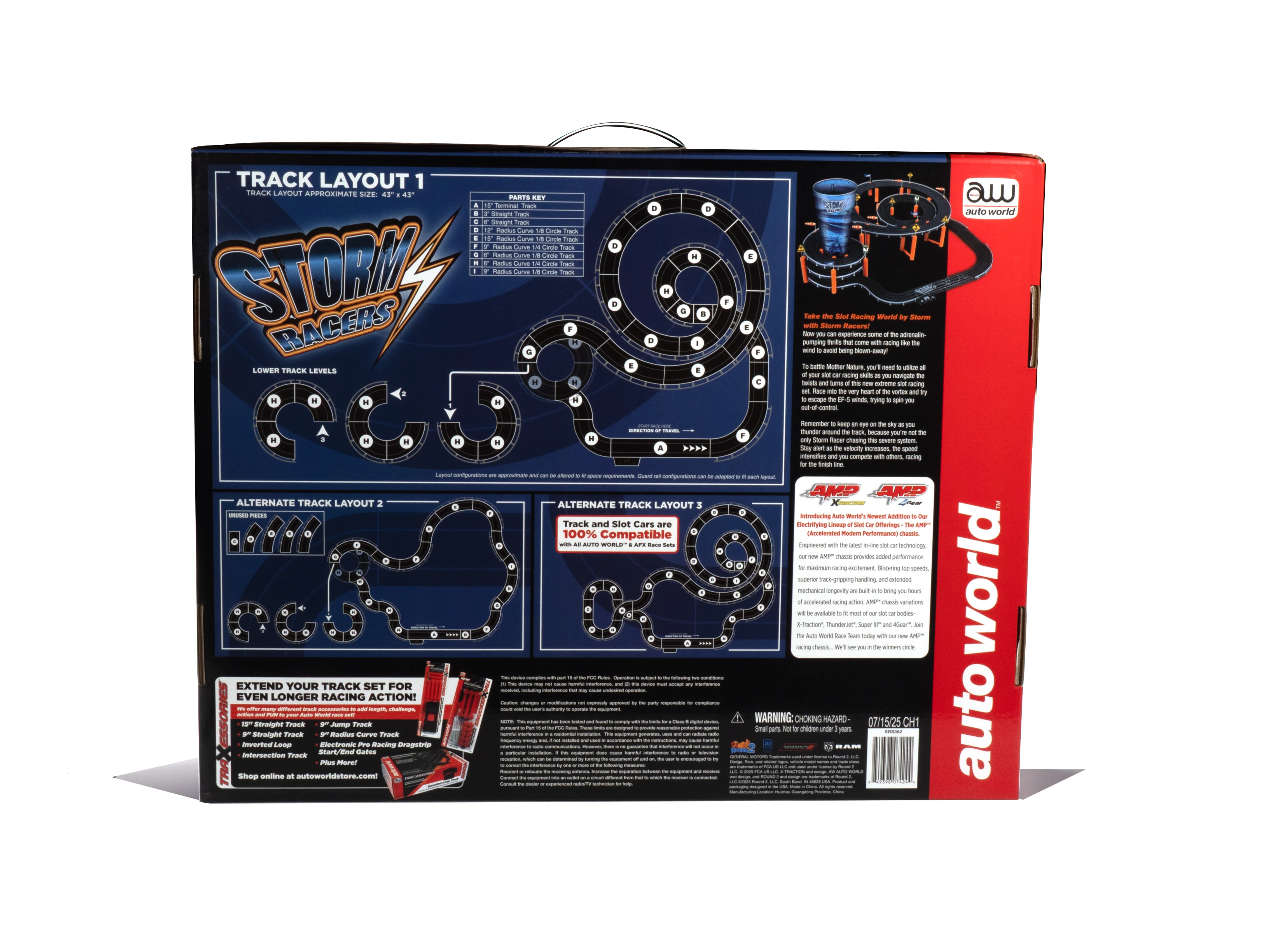 Auto World 23' Storm Racers Slot Race Set HO Scale - Image 3