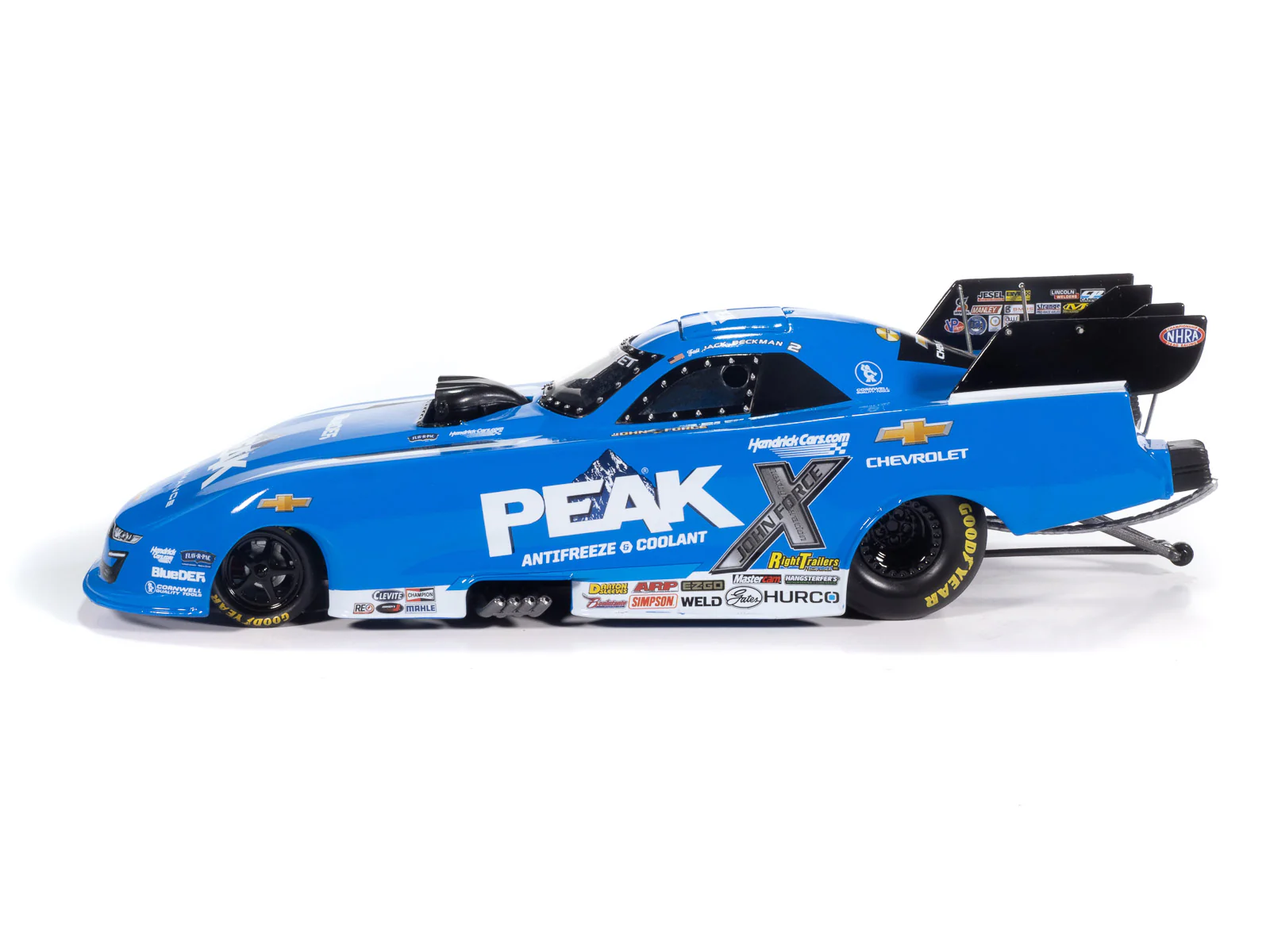 Auto World NHRA 2025 Jack Beckman Peak Chevy Camaro Funny Car 1:24 Scale Diecast - Image 3