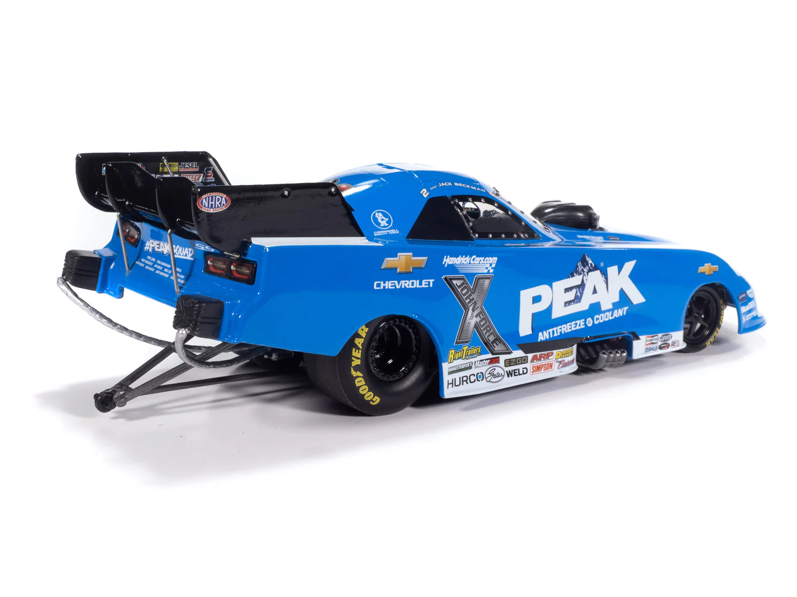Auto World NHRA 2025 Jack Beckman Peak Chevy Camaro Funny Car 1:24 Scale Diecast - Image 5