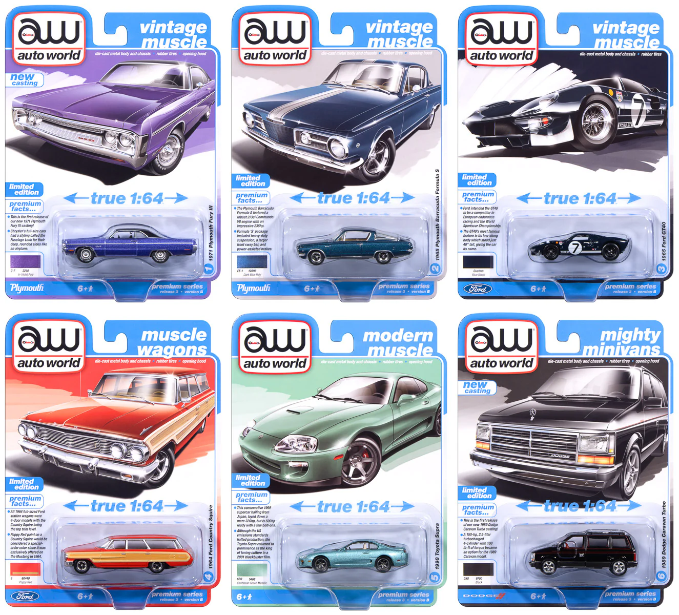Auto World Premium 2025 Release 3 Set B (6-Car Sealed Case) 1:64 Diecast