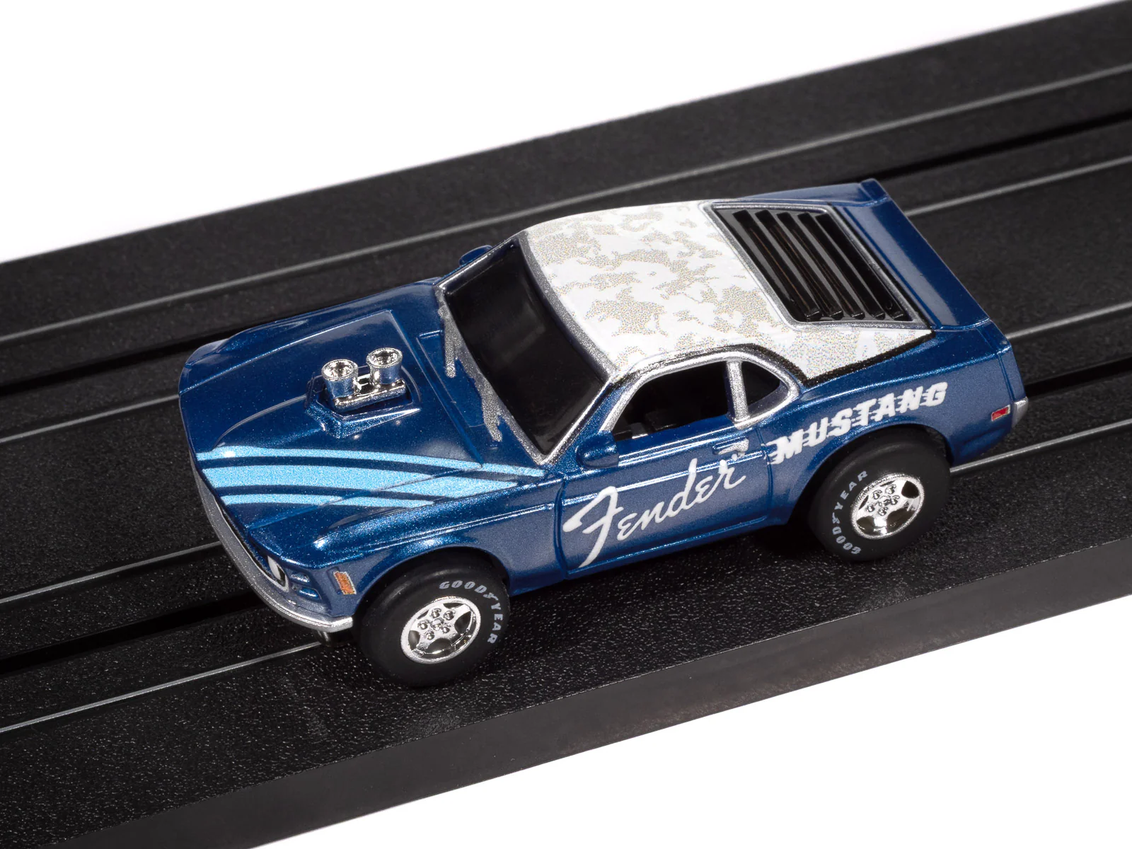 Auto World Super III 1970 BOSS Mustang Fender (Blue) HO Scale Slot Car - Image 4