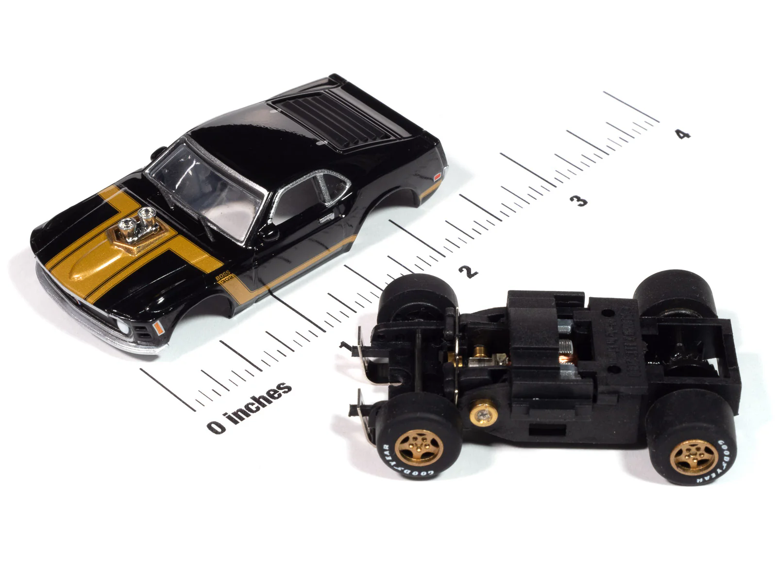 Auto World Super III 1970 Ford Mustang (Black) HO Scale Slot Car - Image 3