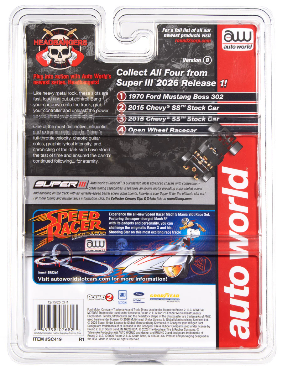 Auto World Super III 2015 Chevy SS Slayer (Red) HO Scale Slot Car - Image 5