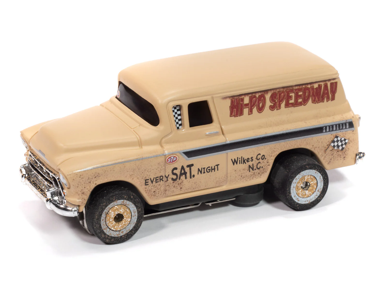 Auto World Thunderjet 1957 Chevy Suburban (Tan) HO Scale Slot Car - Image 2
