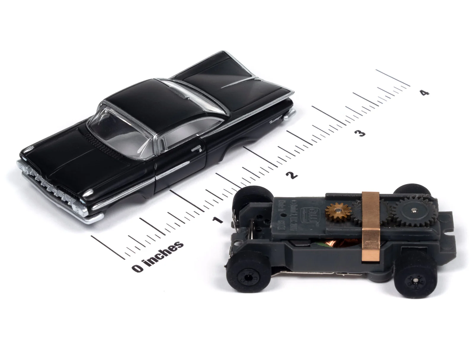 Auto World Thunderjet 1959 Chevy Impala - Gloss Black HO Scale Slot Car - Image 3