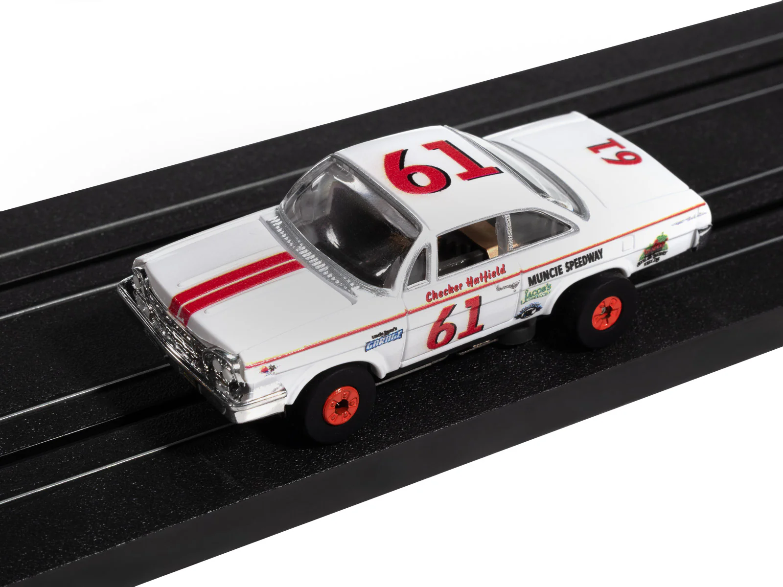 Auto World Thunderjet 1962 Chevrolet Bel Air (White & Red) HO Scale Slot Car - Image 4