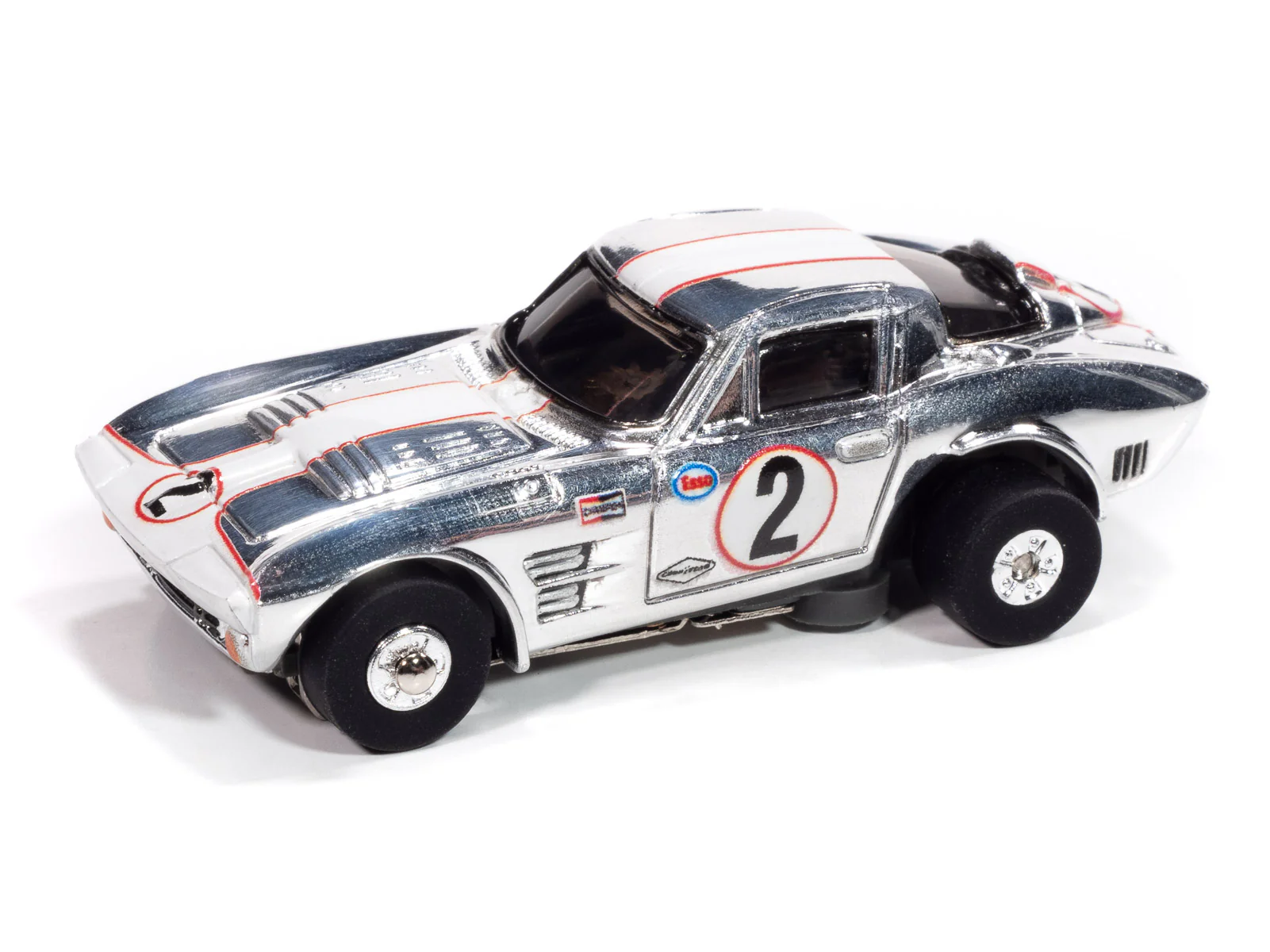 Auto World Thunderjet 1964 Corvette Grand Sport (Chrome) HO Scale Slot Car - Image 2
