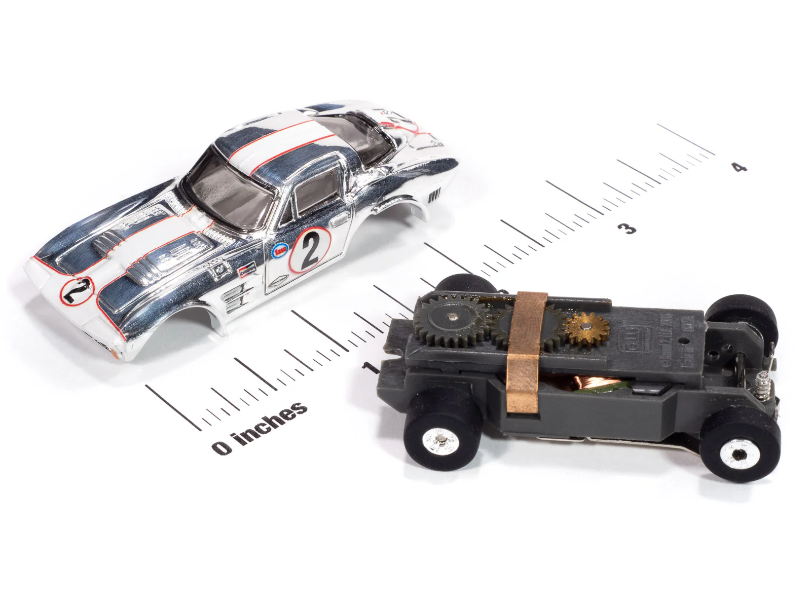 Auto World Thunderjet 1964 Corvette Grand Sport (Chrome) HO Scale Slot Car - Image 3