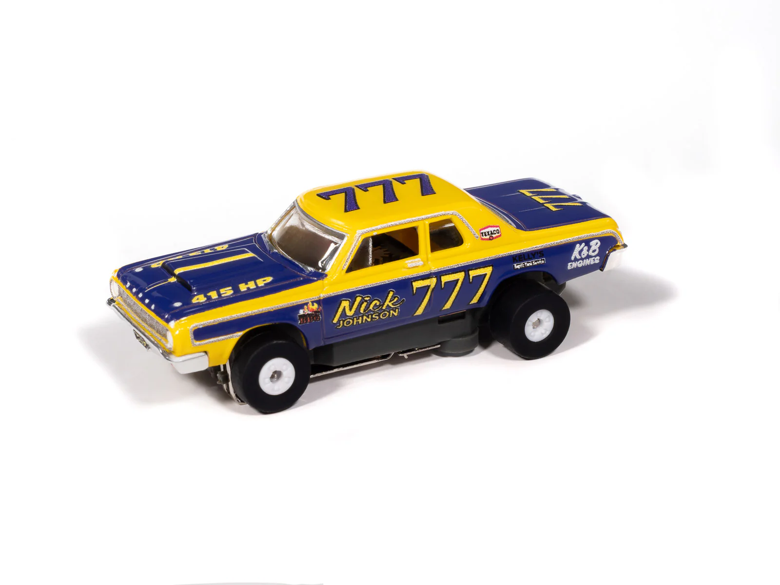 Auto World Thunderjet 1964 Dodge 330 Pro Stock (Yellow & Purple) HO Scale Slot Car - Image 2