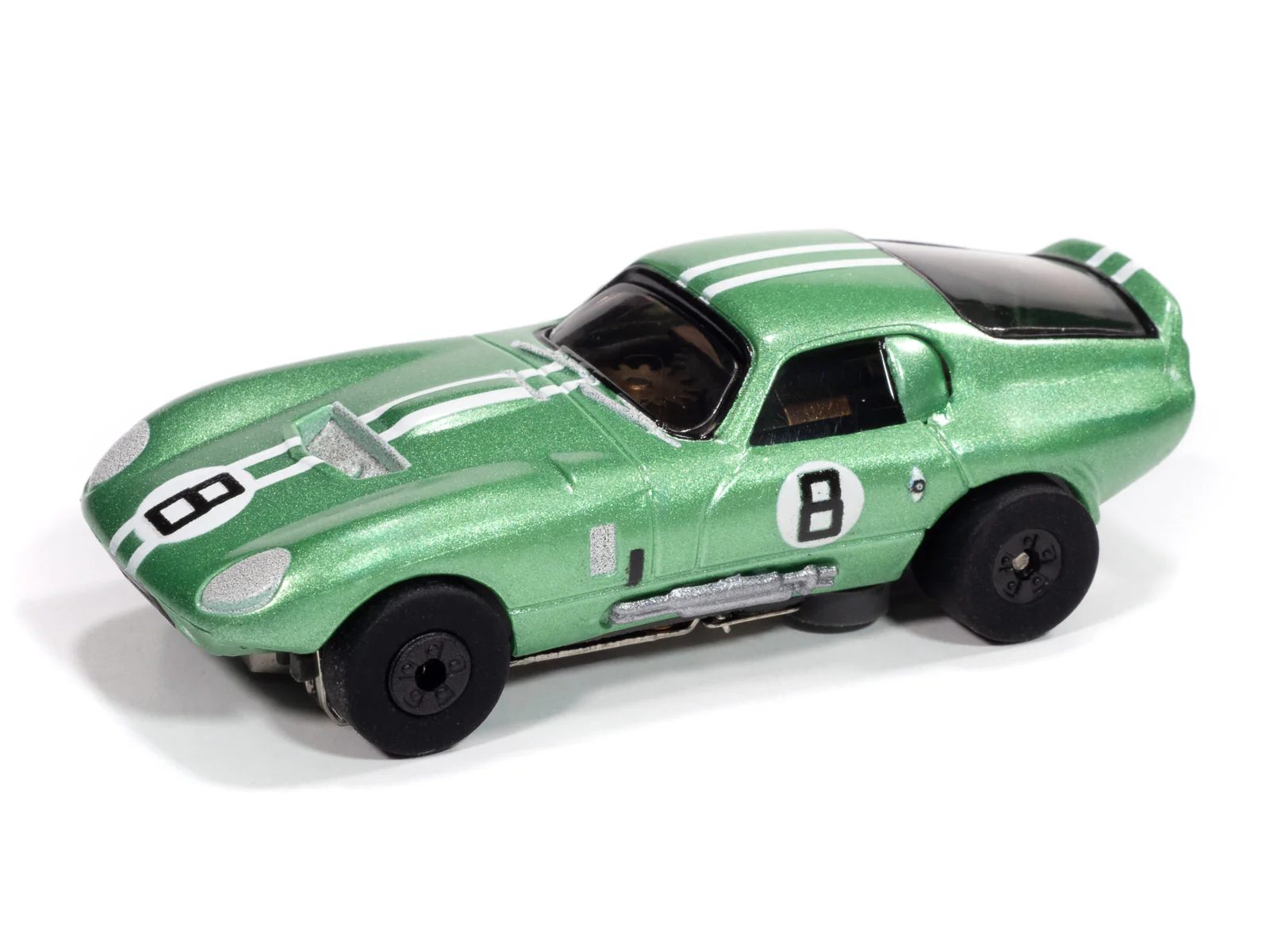 Auto World Thunderjet 1965 Shelby Cobra Daytona Coupe (Metallic Green) HO Scale Slot Car - Image 2