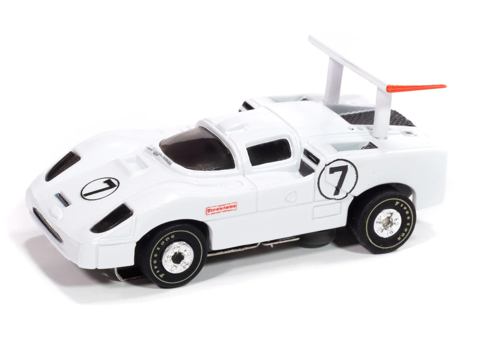 Auto World Thunderjet 1966 Chaparral 2F (White & Black) #7 HO Scale Slot Car - Image 2