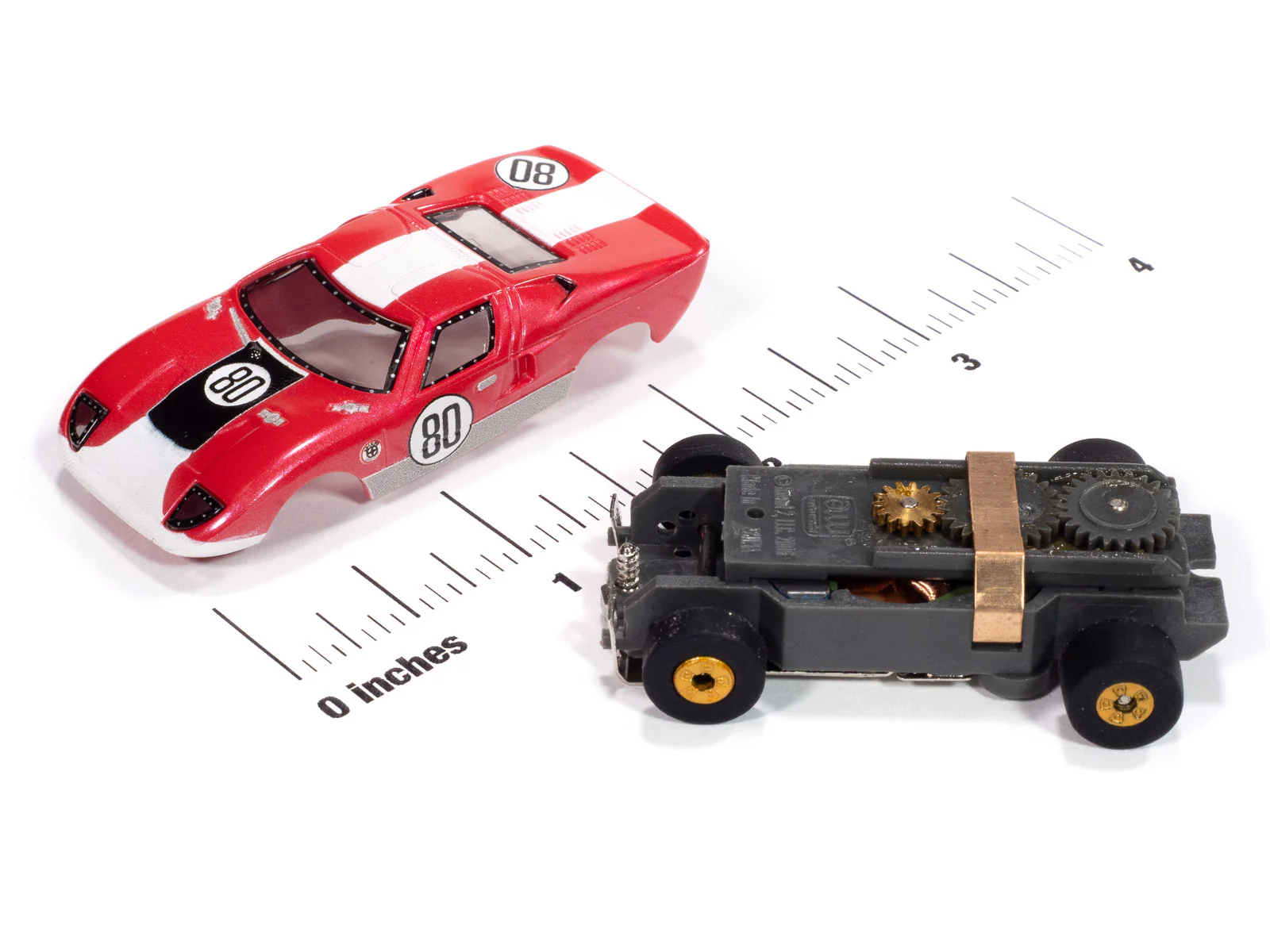 Auto World Thunderjet 1966 Ford GT40 (Carmine) HO Scale Slot Car - Image 3