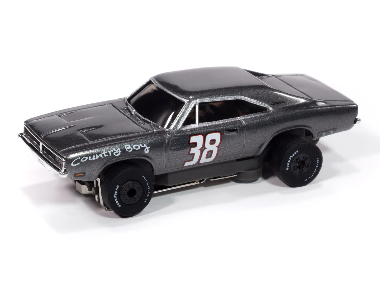 Auto World Thunderjet 1969 Dodge Charger (Charcoal) HO Scale Slot Car - Image 2