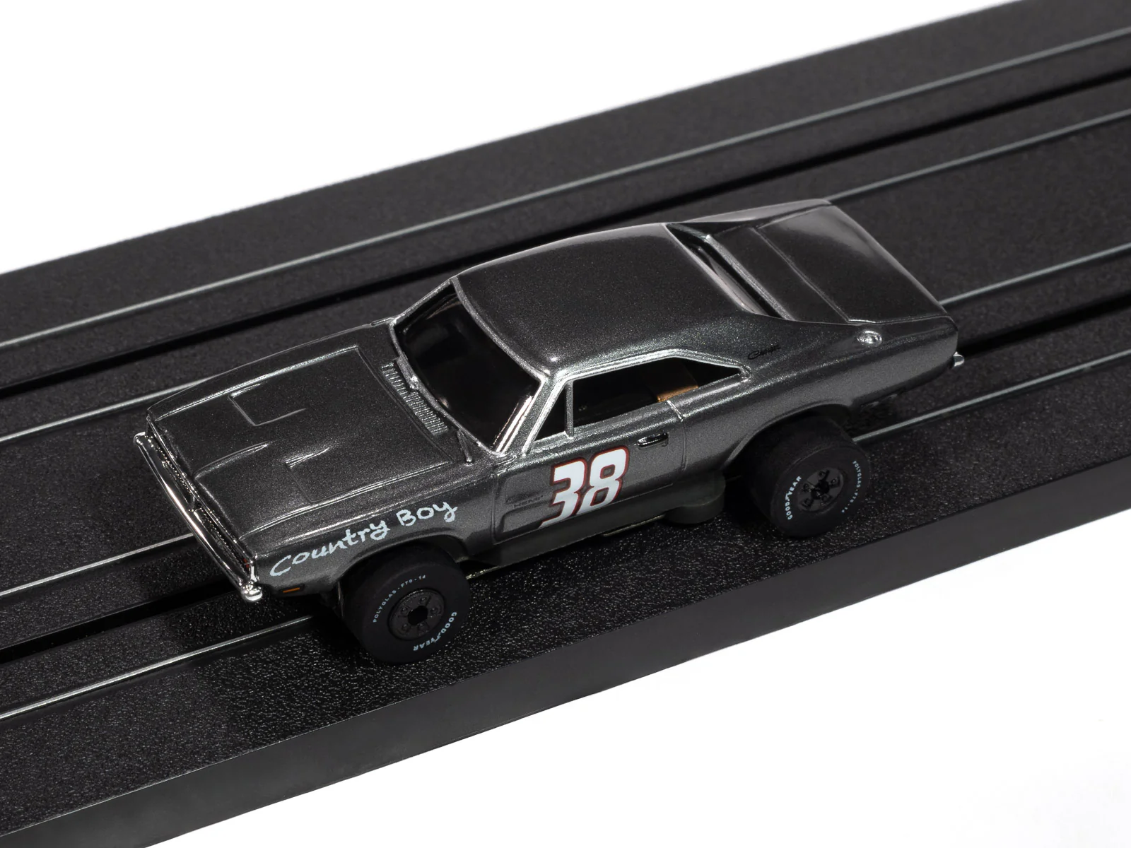 Auto World Thunderjet 1969 Dodge Charger (Charcoal) HO Scale Slot Car - Image 4
