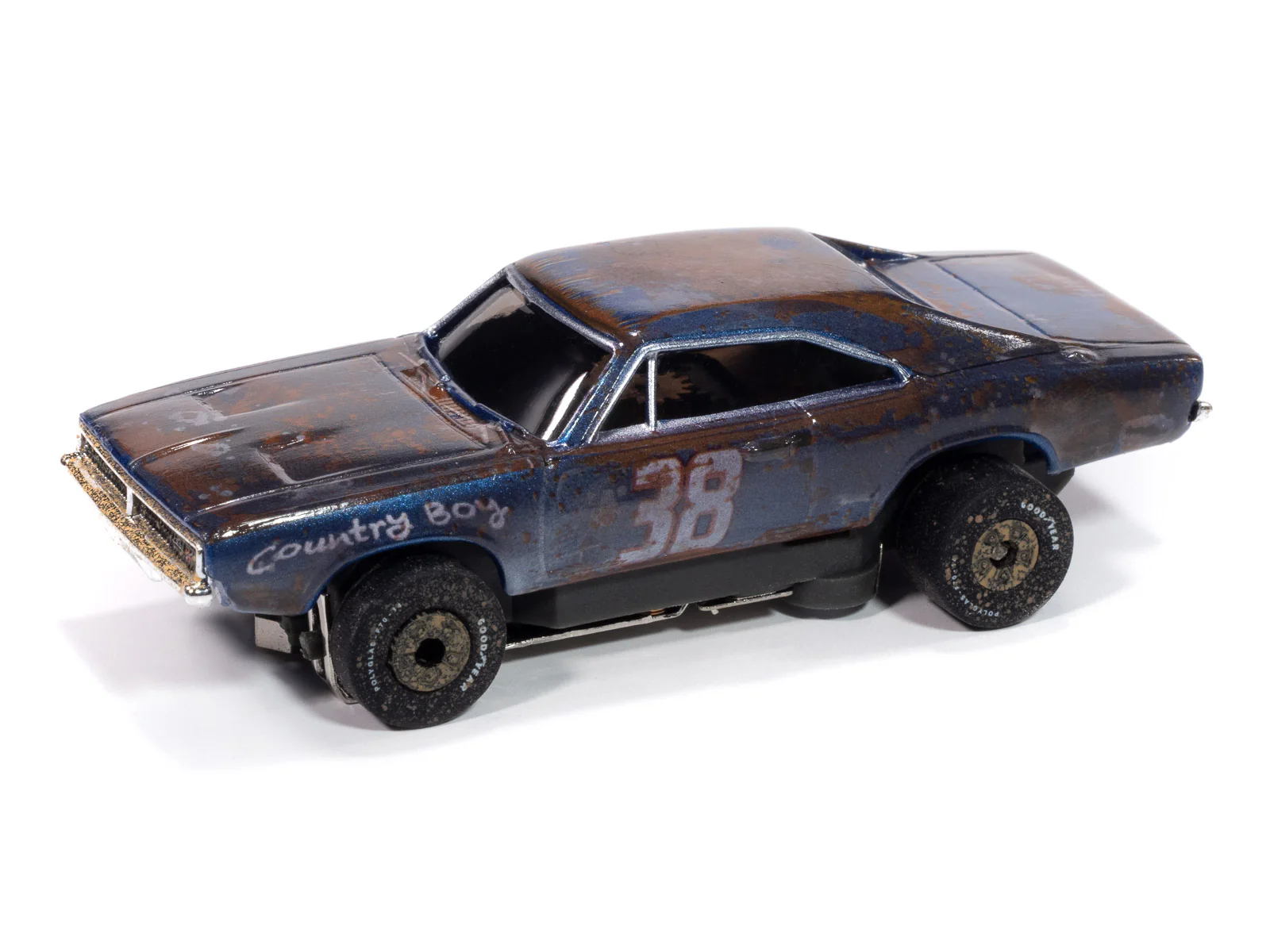 Auto World Thunderjet 1969 Dodge Charger (Dark Blue) HO Scale Slot Car - Image 2