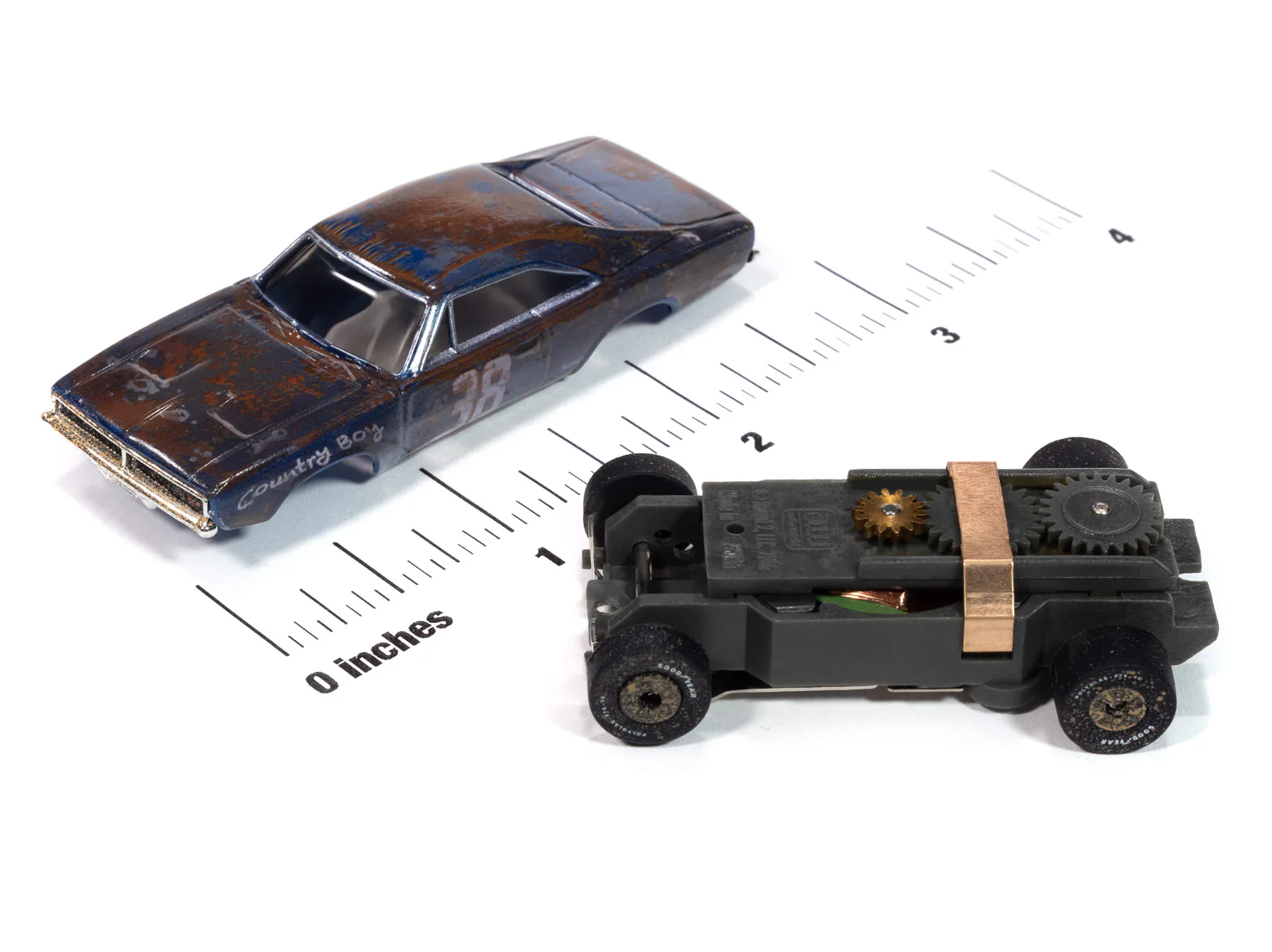 Auto World Thunderjet 1969 Dodge Charger (Dark Blue) HO Scale Slot Car - Image 3