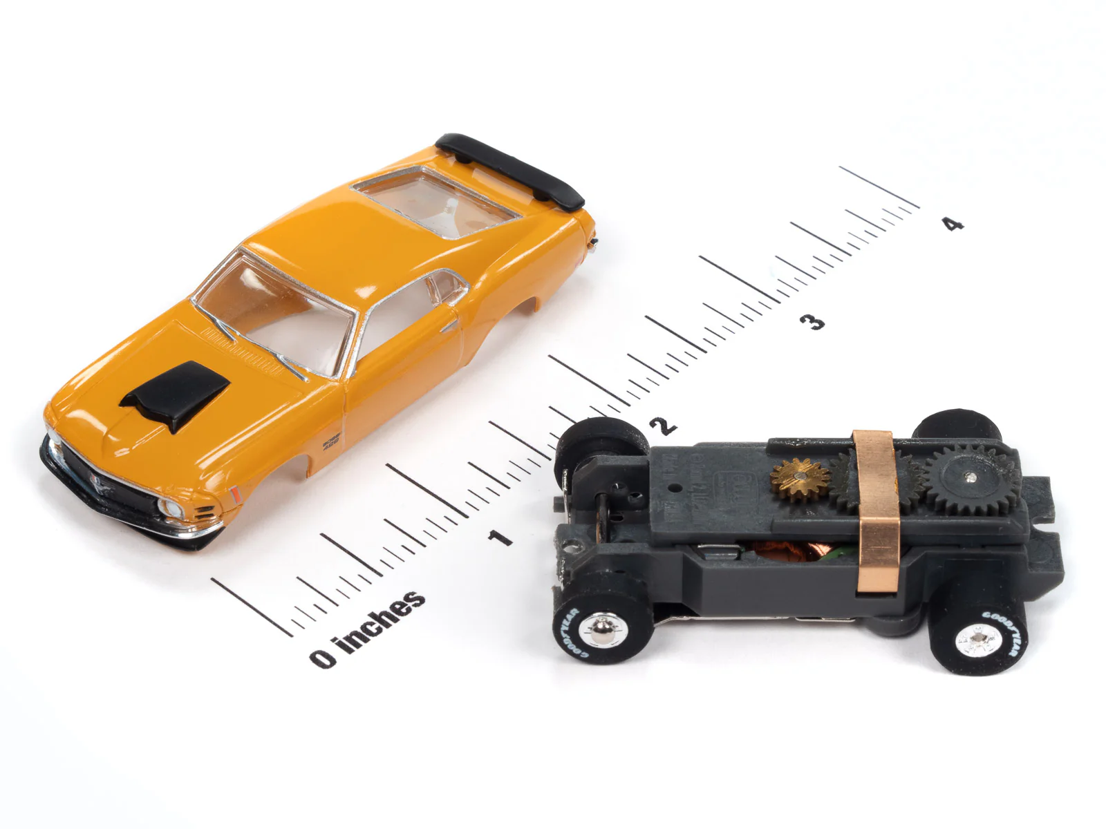 Auto World Thunderjet 1970 Ford Mustang Boss 429 (Orange) HO Scale Slot Car - Image 3