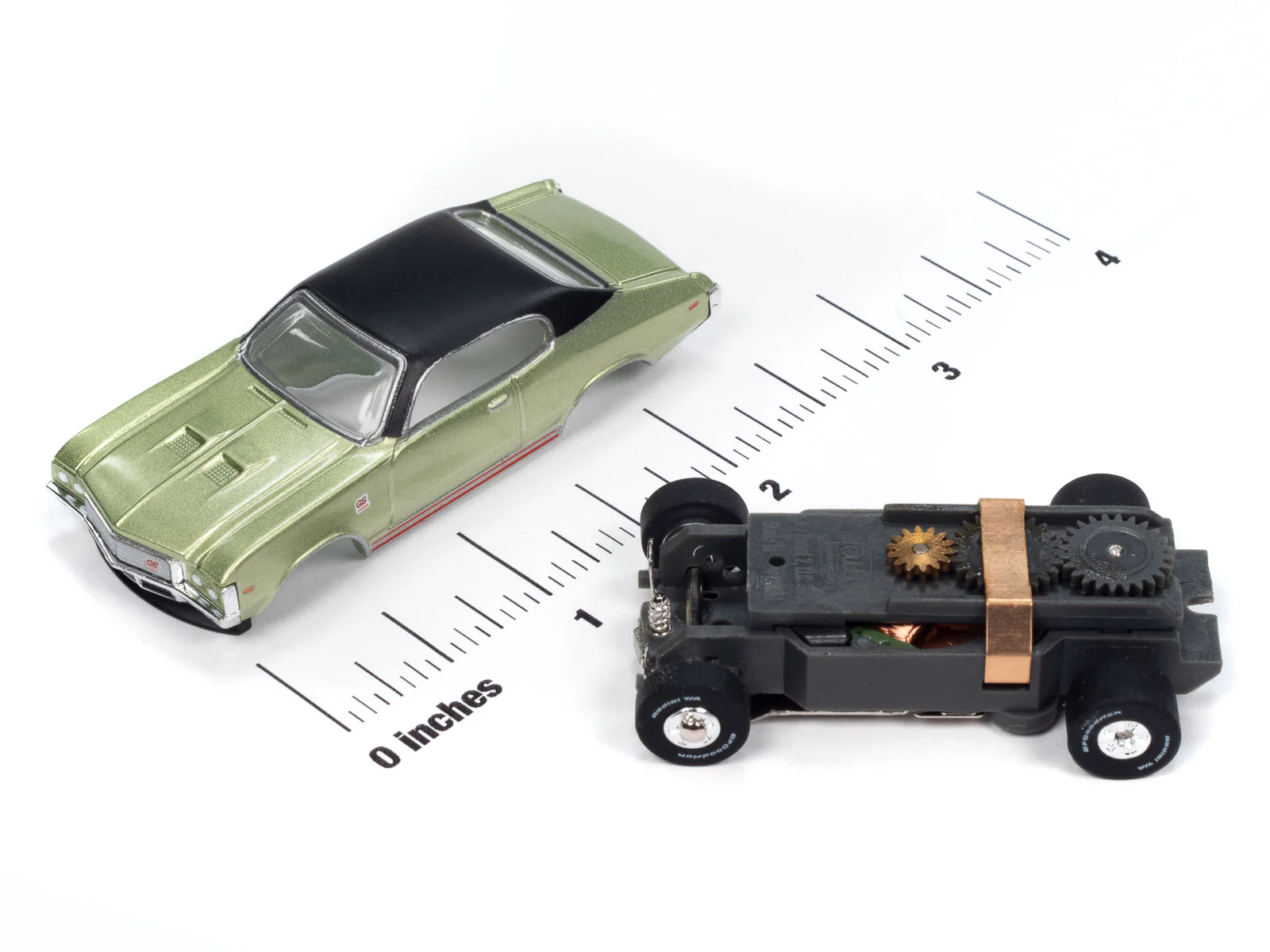 Auto World Thunderjet 1972 Buick GS (Green) HO Scale Slot Car - Image 3