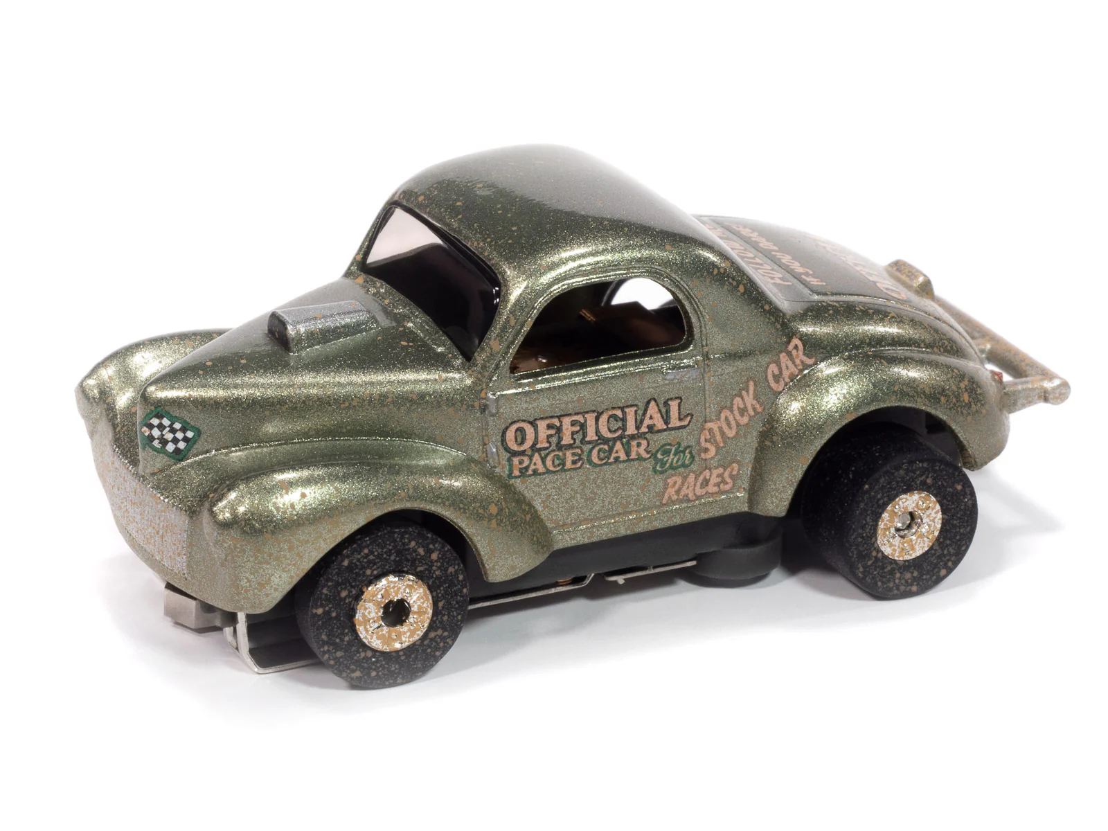Auto World Thunderjet 1941 Willys Coupe (Green) HO Scale Slot Car - Image 2