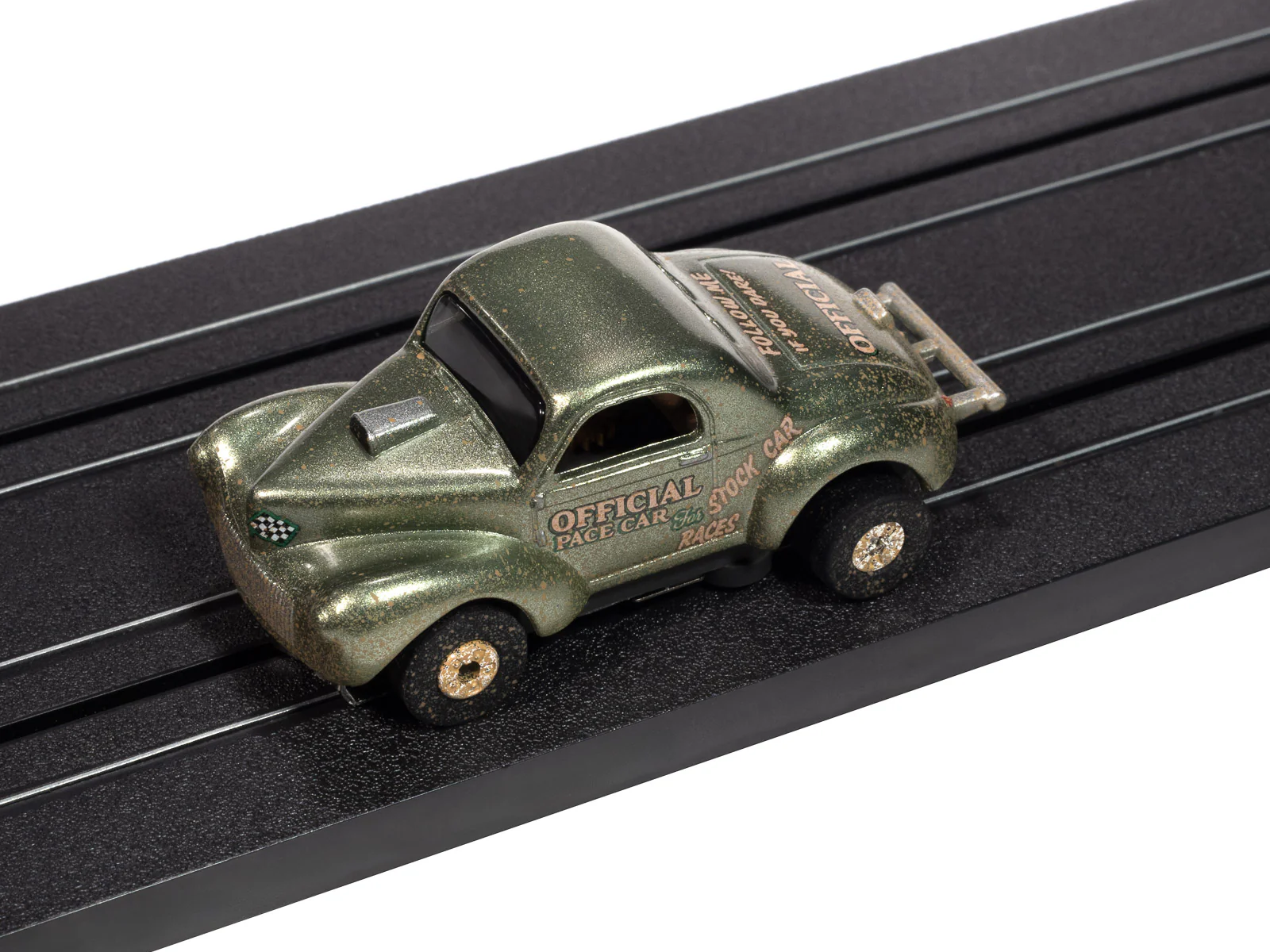 Auto World Thunderjet 1941 Willys Coupe (Green) HO Scale Slot Car - Image 4