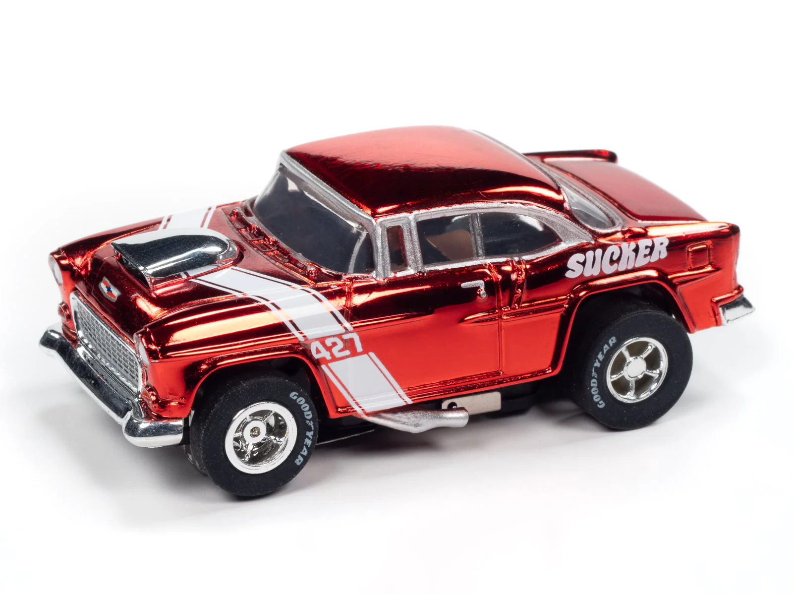 Auto World Xtraction 1955 Chevrolet Bel Air (Red) HO Scale Slot Car - Image 2