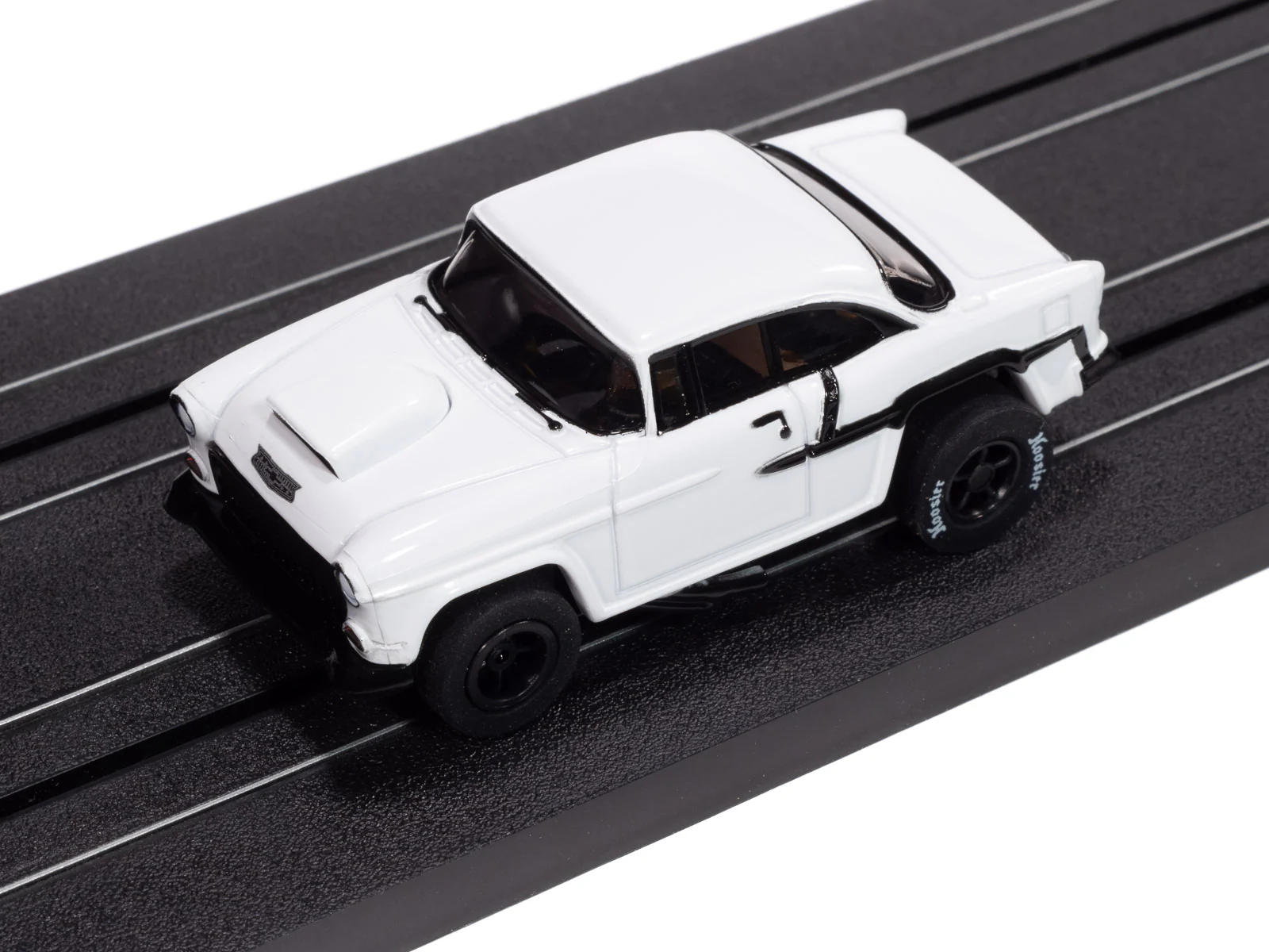 Auto World Xtraction 1955 Chevrolet Bel Air (White) HO Scale Slot Car - Image 4