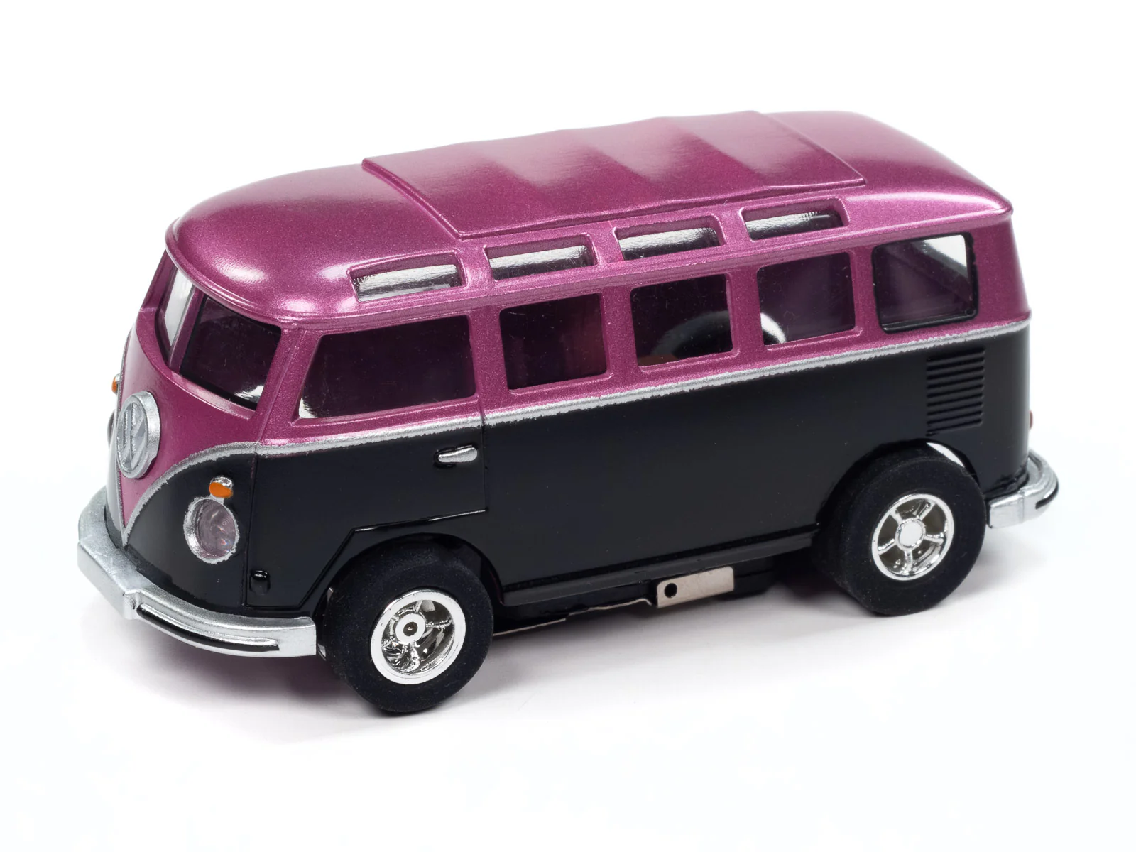 Auto World Xtraction 1965 VW Samba Bus (Black/Purple) HO Scale Slot Car - Image 2