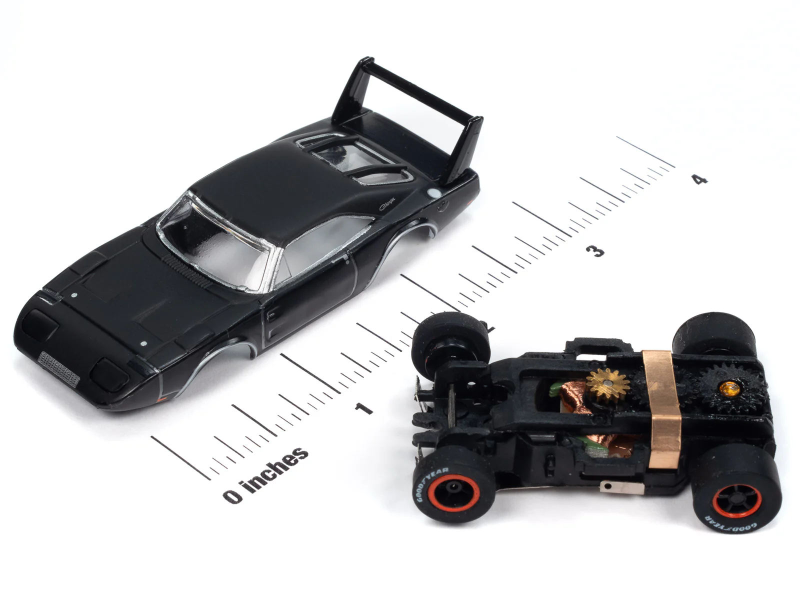 Auto World Xtraction 1969 Dodge Daytona (Dark Grey) HO Scale Slot Car - Image 3