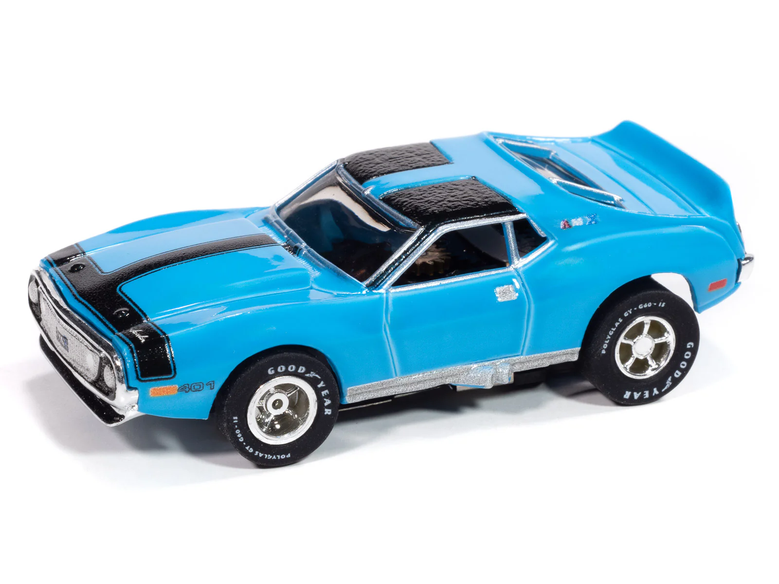 Auto World Xtraction 1971 AMC Javelin (Blue & Black) HO Scale Slot Car - Image 2