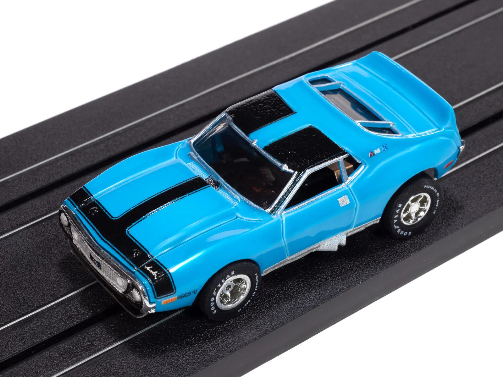 Auto World Xtraction 1971 AMC Javelin (Blue & Black) HO Scale Slot Car - Image 4
