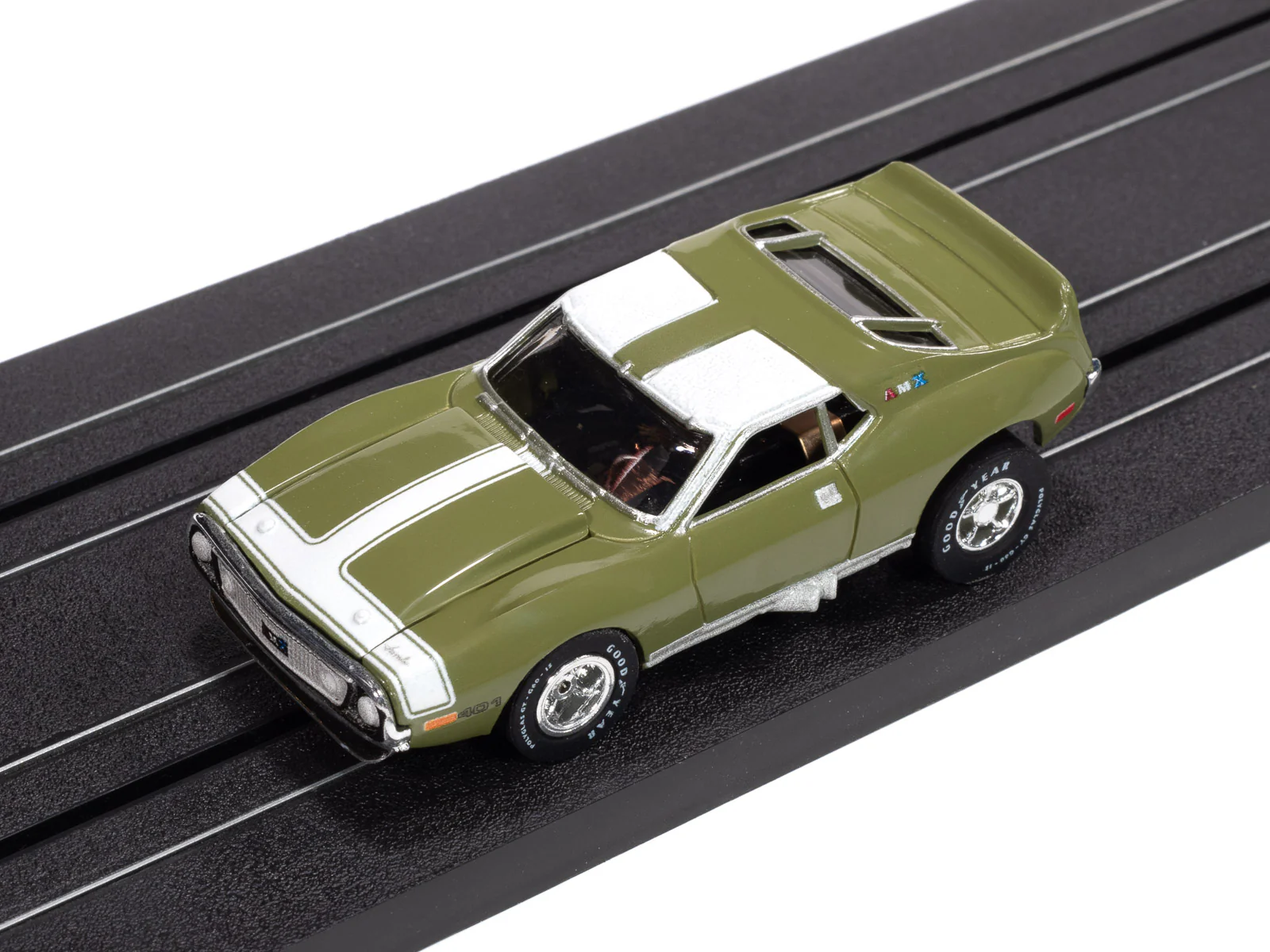 Auto World Xtraction 1971 AMC Javelin (Green & White) HO Scale Slot Car - Image 4