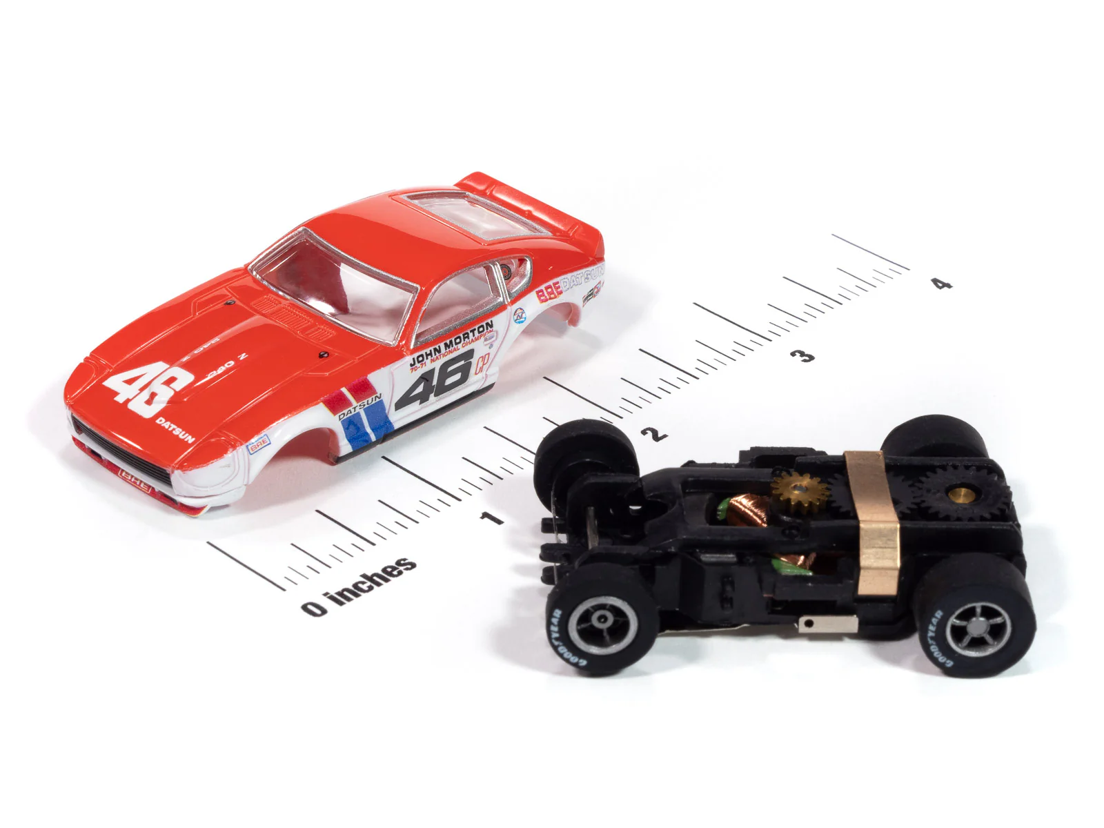 Auto World Xtraction 1971 BRE Datsun 240Z #46 (Red, White & Blue) HO Scale Slot Car - Image 3