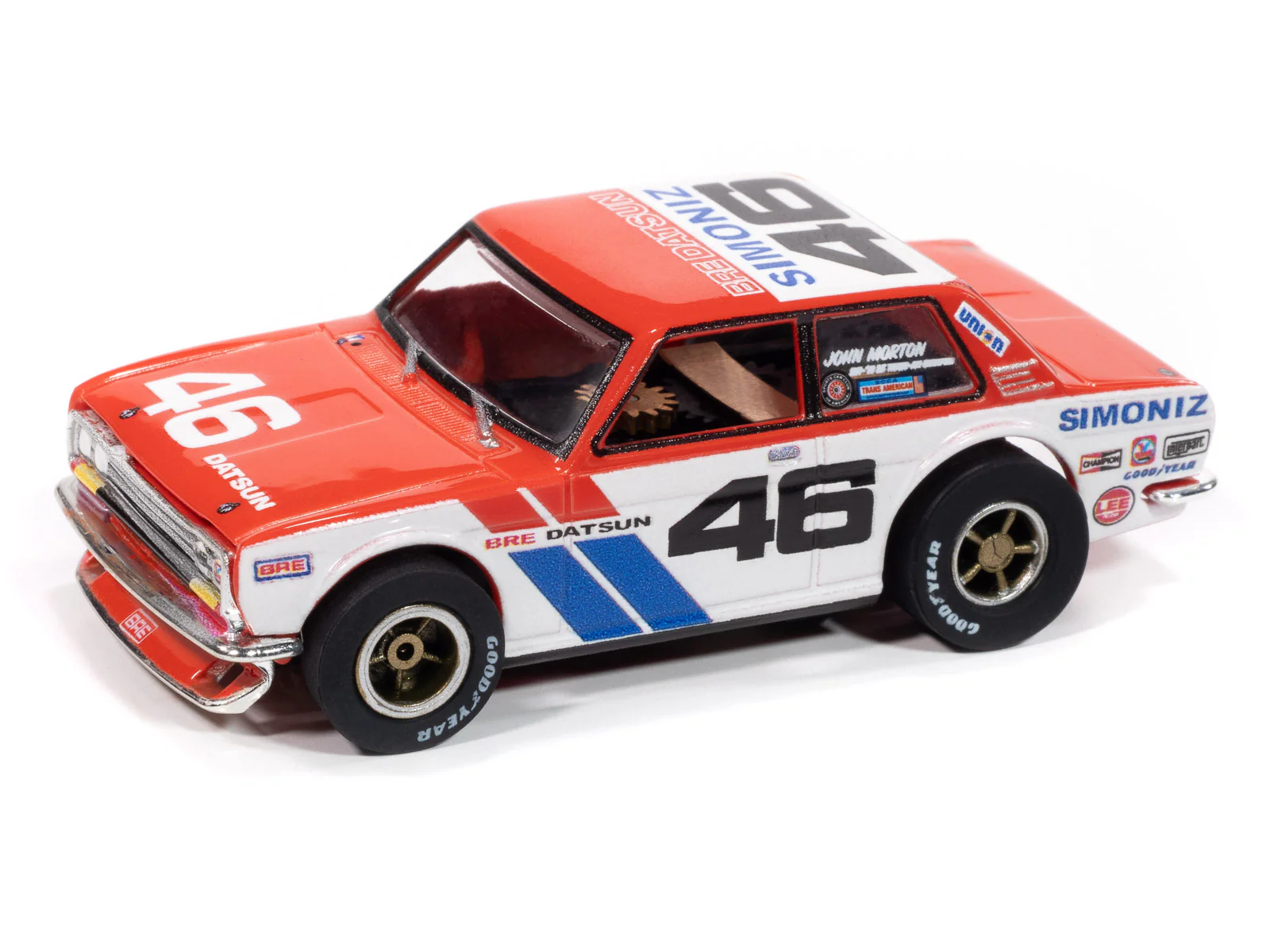 Auto World Xtraction 1972 BRE Datsun 510 #46 (Red, White & Blue) HO Scale Slot Car - Image 2