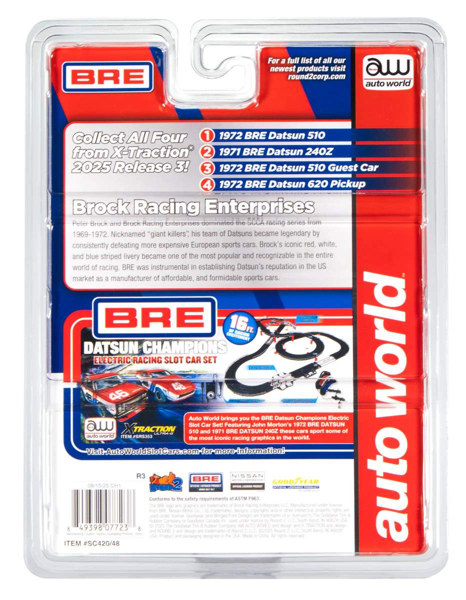 Auto World Xtraction 1972 BRE Datsun 620 Pickup (White & Blue) HO Scale Slot Car - Image 5