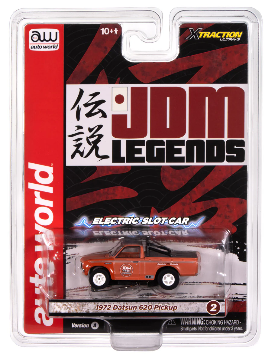 Auto World Xtraction 1972 Datsun 620 Pickup Truck JDM Legends (Rusty Red) HO Scale Slot Car