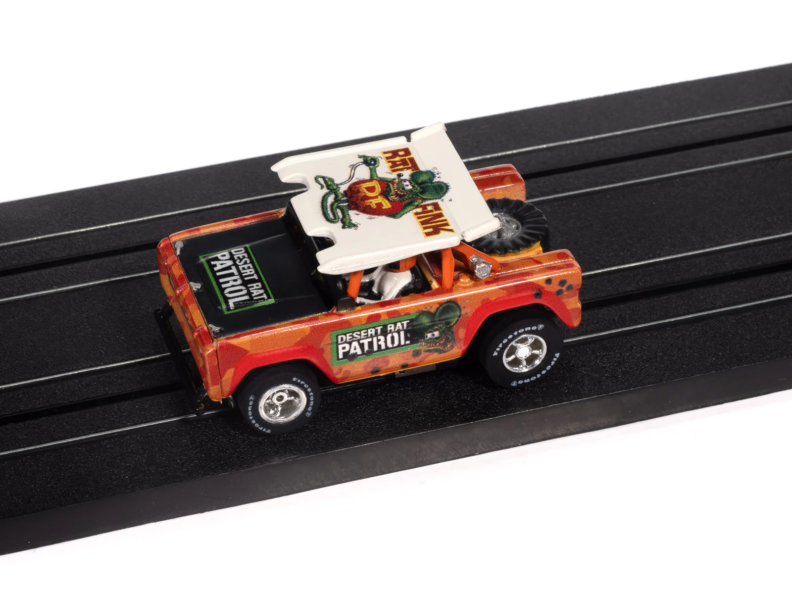 Auto World Xtraction 1972 Ford Baja Bronco Rat Fink (Orange) HO Scale Slot Car - Image 3