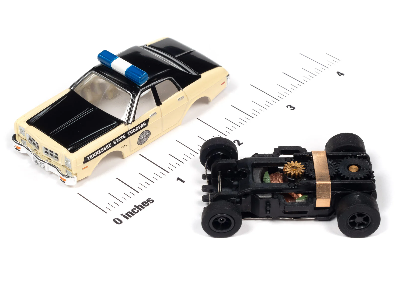 Auto World Xtraction 1978 Plymouth Fury Tennessee State Trooper HO Scale Slot Car - Image 3