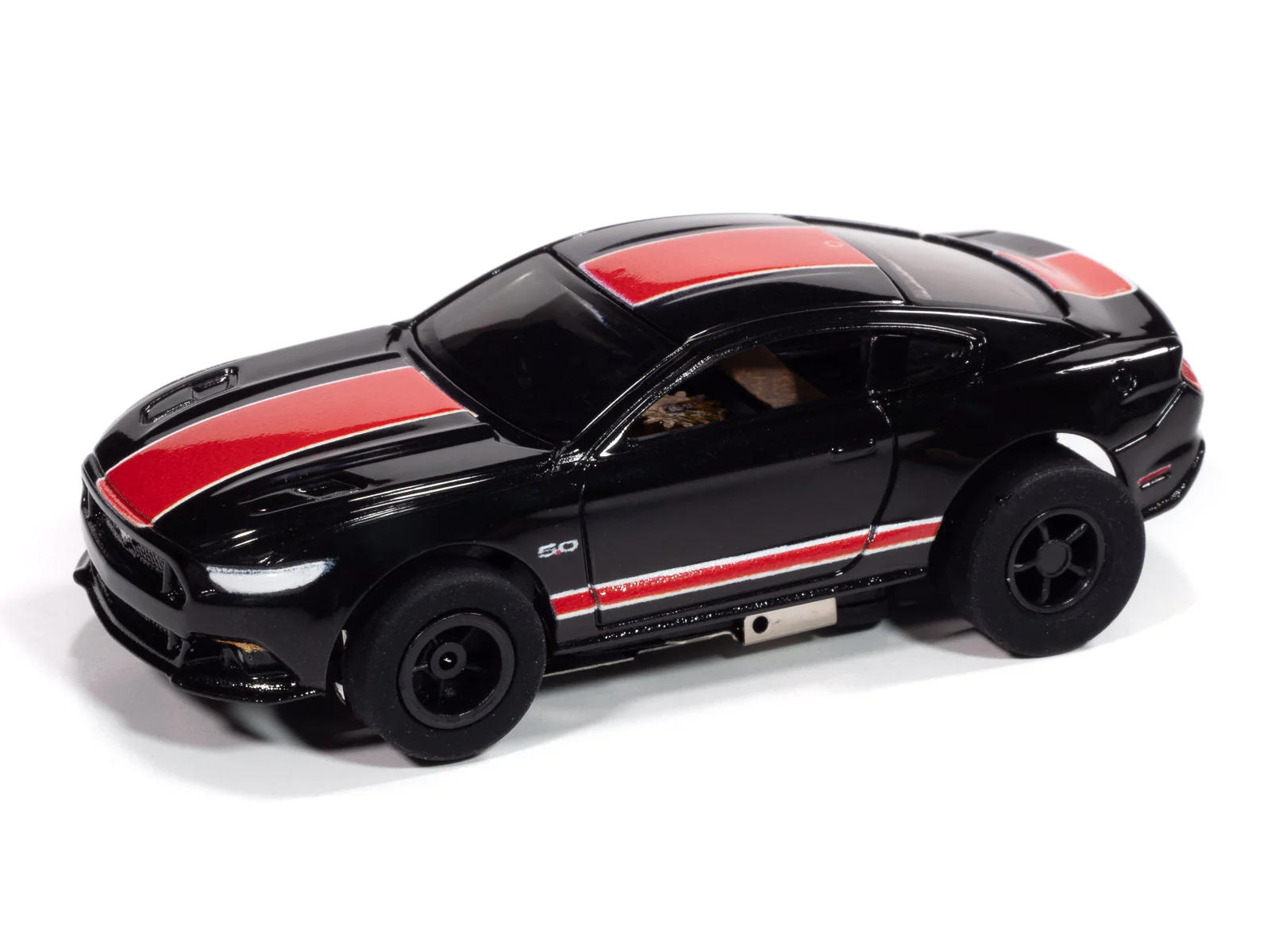 Auto World Xtraction 2015 Ford Mustang GT (Black & Red) HO Scale Slot Car - Image 2