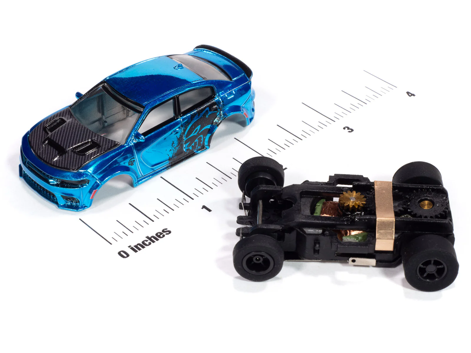 Auto World Xtraction 2021 Dodge Charger SRT Hellcat Redeye (Blue) HO Scale Slot Car - Image 3