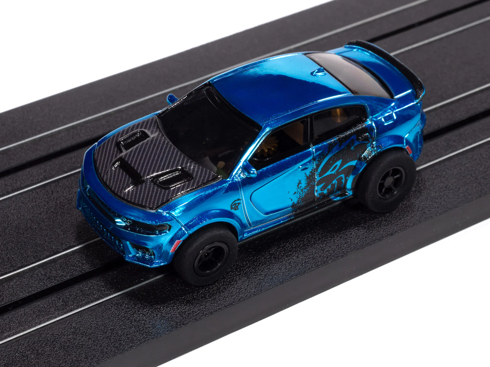 Auto World Xtraction 2021 Dodge Charger SRT Hellcat Redeye (Blue) HO Scale Slot Car - Image 4